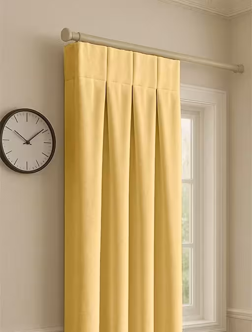 پرده پلیسه مخمل ساده کرم طلایی