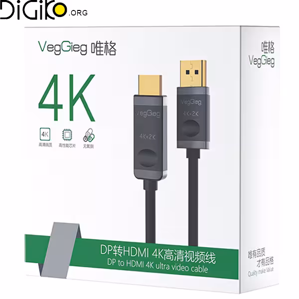 کابل DP به HDMI 4K وگیگ 1.5 متری مدل V-Z604