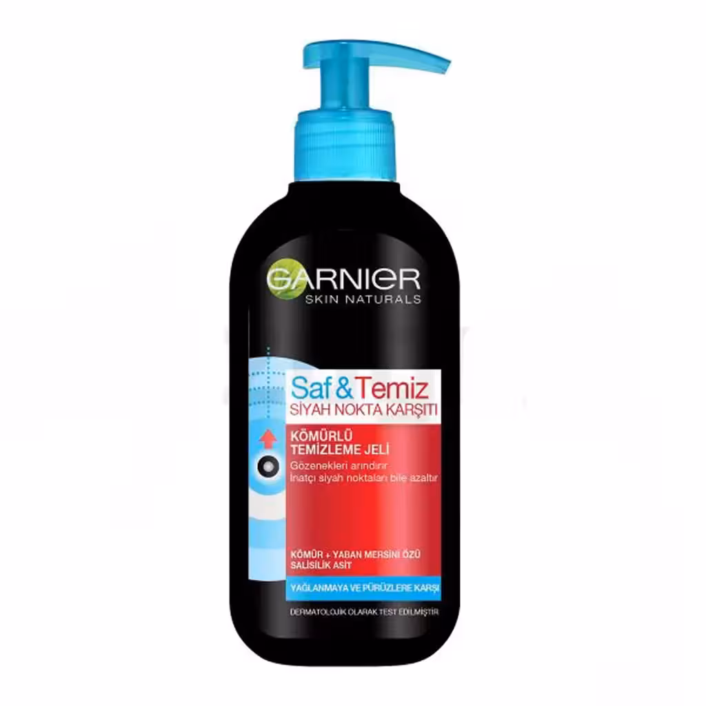 ژل شستشوی ضد جوش GARNIER Saf & Temiz KOMURLU گارنیر حاوی ذغال فعال 200 میل