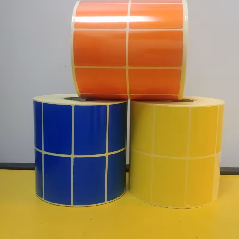 لیبل کاغذی زرد دو ردیف 51در34