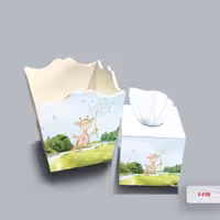 ست سطل و جا دستمال چوبی کودک طرح زرافه ناز کد A4100