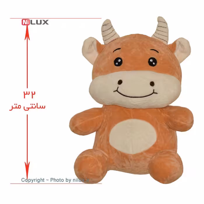 عروسک گاو شاخ دار مدل B-10 ارتفاع 32 سانتی متر