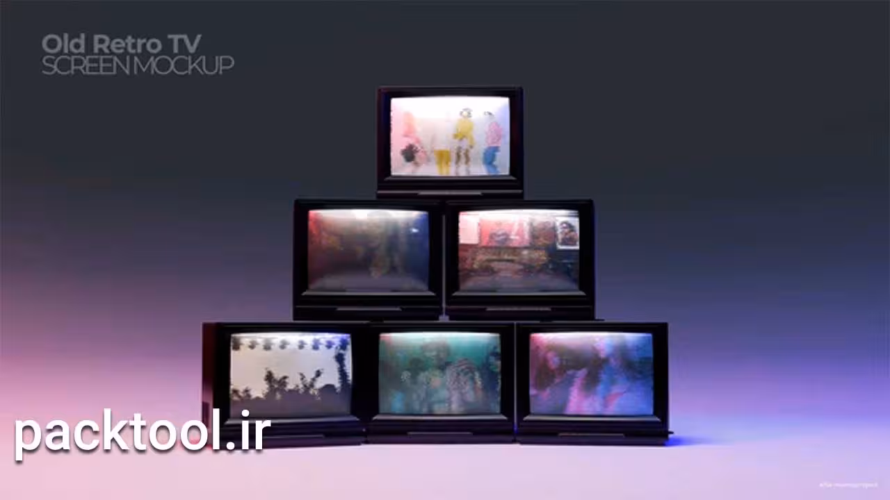 پروژه افتر افکت نمایش ویدیو روی تلویزیون قدیمی Old Retro TV Display Screen - پک تول