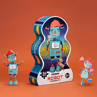 پازل کودک 56 تکه مدل ربات KID FANS ROBOT کد KS2444