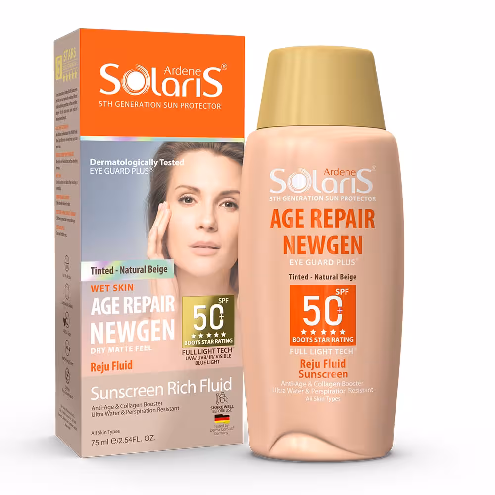 ضد آفتاب ضد چروک ایج ریپیر نیوژن SPF50 برند آردن سولاریس بژ طبیعی