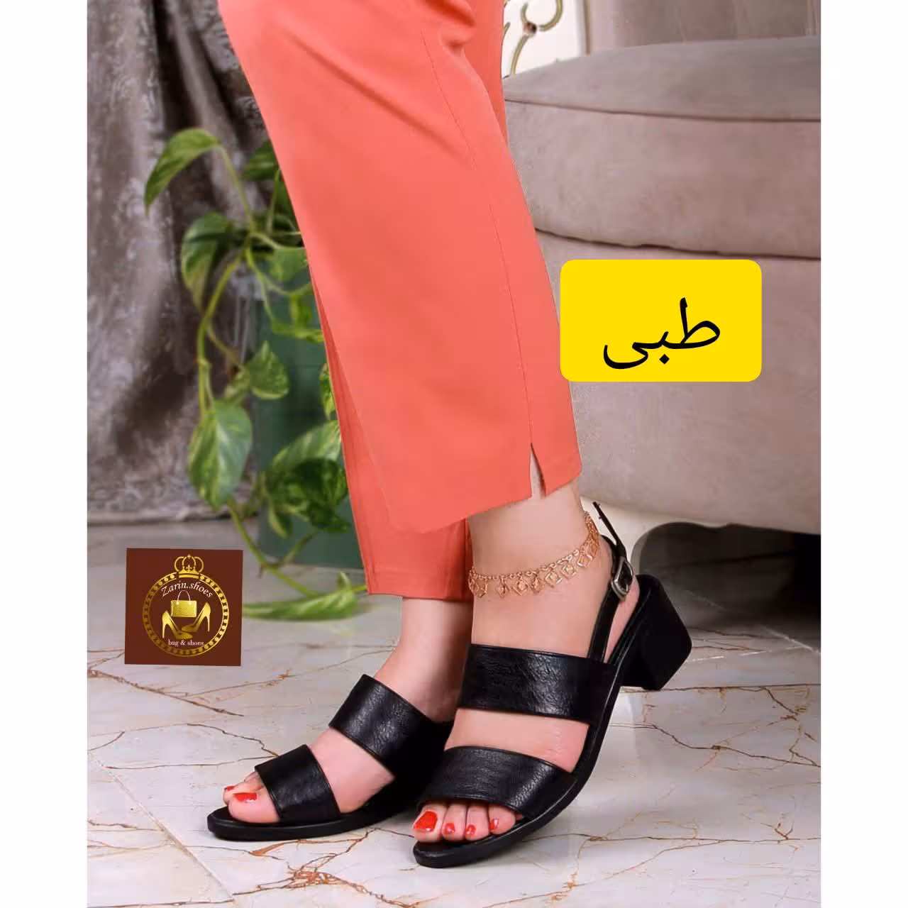 صندل طبی زنانه پاشنه دار تابستانه رکابدار شیما