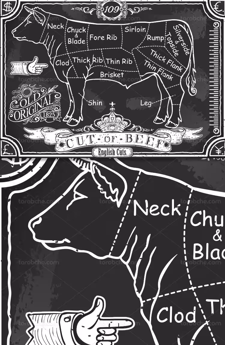 وکتور لوگو قصابی مشکی سفید | گرافیک با طعم تربچه