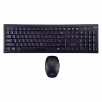 کیبورد و ماوس بی‌سیم هترون مدل HKCW130 با سوییچ ممبران، Full Size، حروف حک شده فارسی، اتصال Plug &amp; Play، پایه‌های قابل تنظیم و ضد لغزش، مقاوم در برابر رطوبت