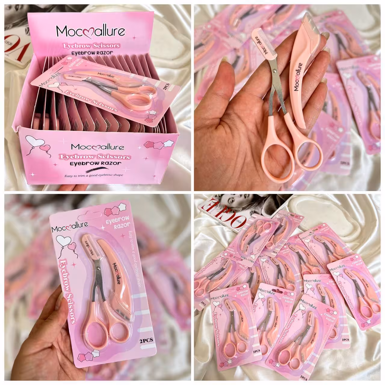 ست اصلاح ابرو،قیچی شانه دار و تیغ ابرو