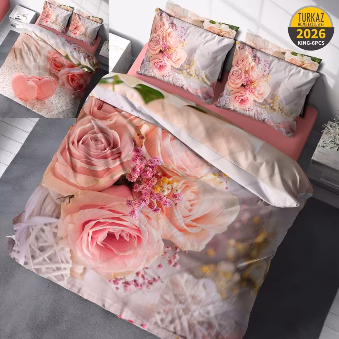 سرویس لحاف روتختی 2 نفره چاپی تنسل برند ترکاز(Turkaz) کد 2026