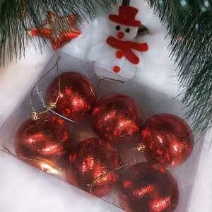 گوی کریسمس قرمز قطر 6 سانت