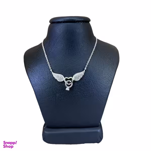 گردنبند نقره زنانه مدل بال فرشته و حلقه love کد 29663