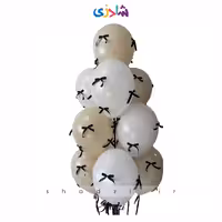 پک بادکنک پاپیونی هلیومی سفید خاکی