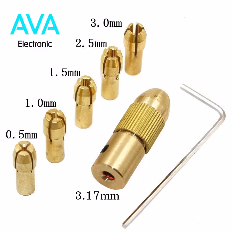 سه نظام پنج سر سایز 0٫5 تا 3 میلیمتر مناسب موتور با شفت 3٫17mm