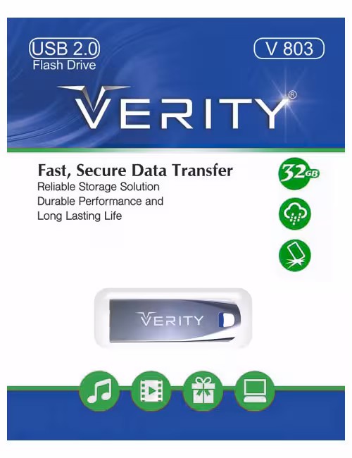فلش مموری فلزی وریتی مدل V803 ظرفیت 32 گیگابایت