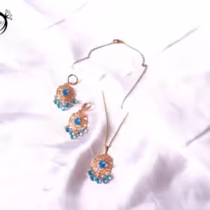 نیمست ژویپنگ زنانه با نگینهای آبی کد 5172