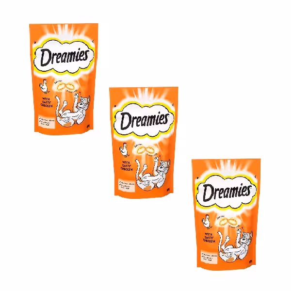 تشویقی مغزدار گربه دریمیز طعم مرغ وزن 60 گرم (بسته 3 عددی)