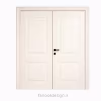 درب اتاق دو لنگه MDF سفید مدل کلاسیک کد 30237