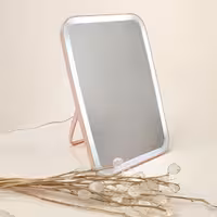 آینه رومیزی مستطیل ال ای دی  22*15 صورتی  تیسا اکسسوری