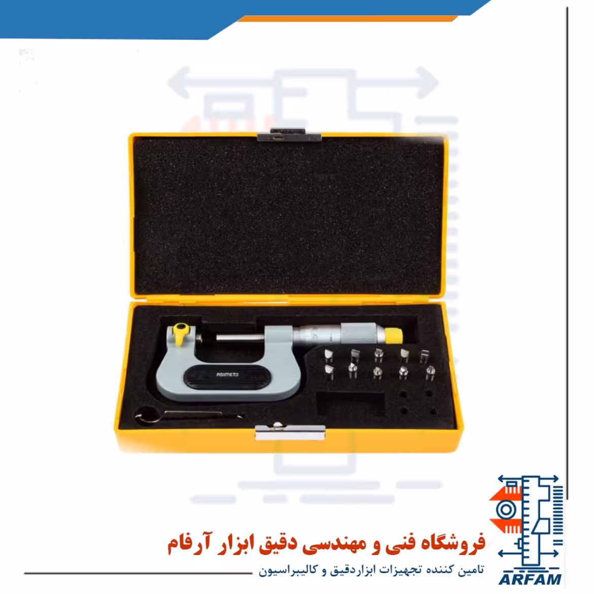 میکرومتر پیچ آسیمتو 100-75 میلی متر خارج سر تعویض شو مدل 0-04-133