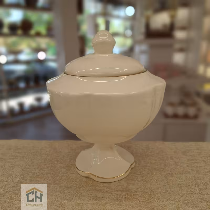 شکلات خوری درب دار سرامیکی طرح والنتاین مدل 4008