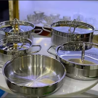 سرویس قابلمه 9 پارچه استیل کرکماز