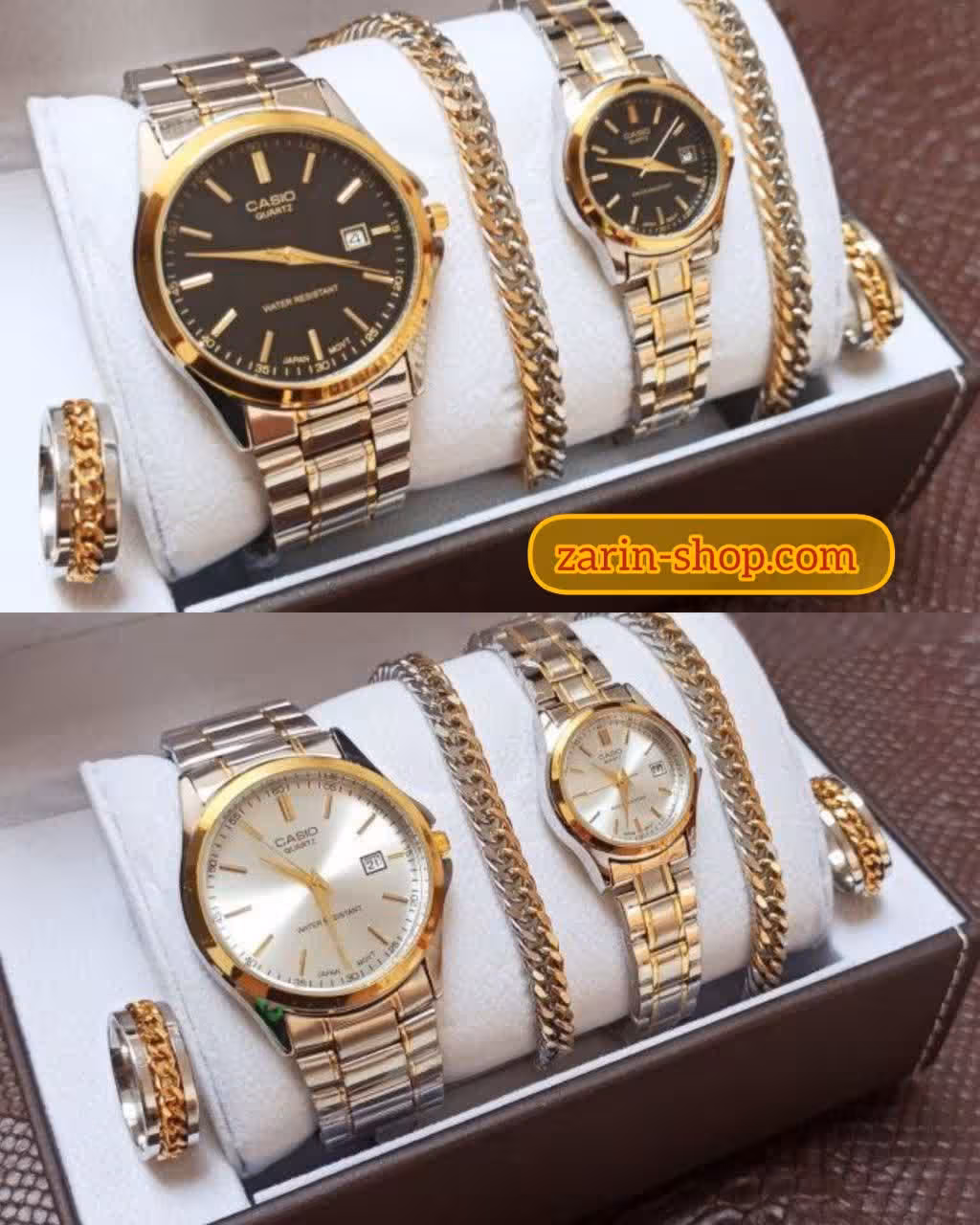 ست ساعت زنانه و مردانه کاسیو و دستبند انگشتر کارتیر