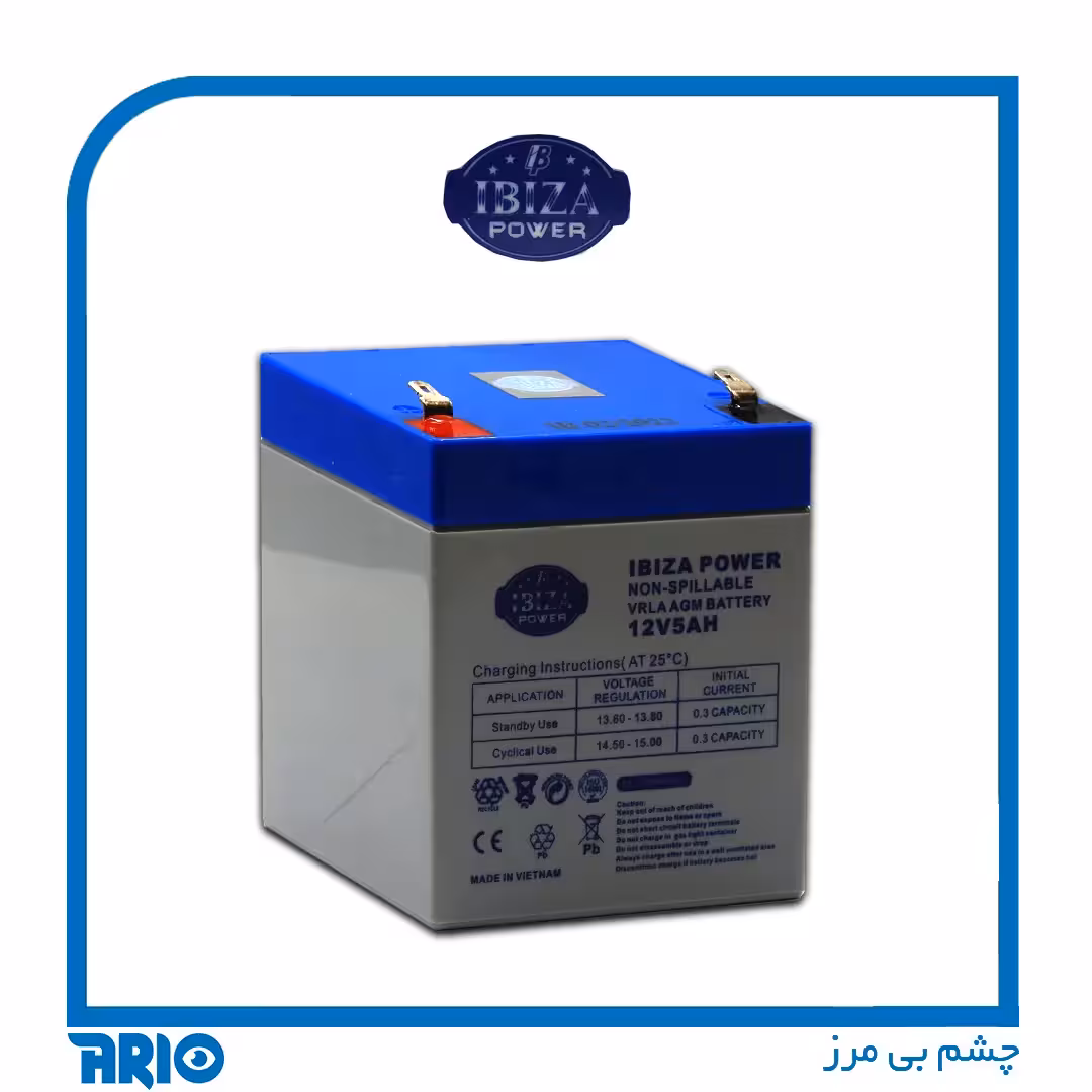 باتری خشک 12 ولت 5 آمپر ای بیزا