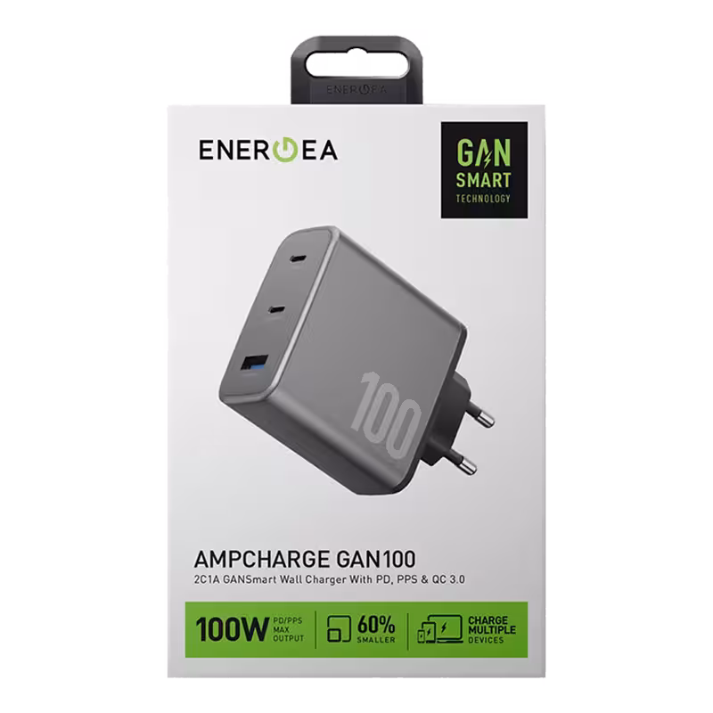 اداپتور 3 پورت انرجیا 100W مدل AmpCharge GAN100 (8012)
