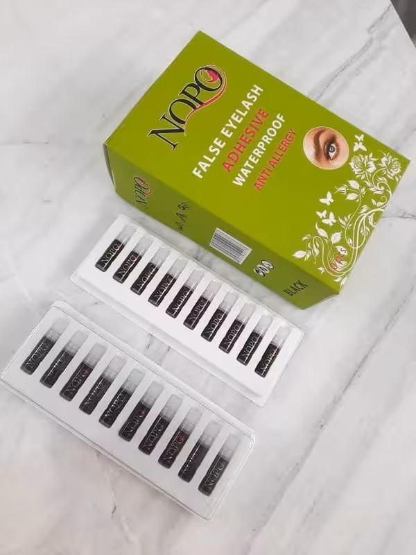 چسب مژه کوچک نوپو قلم دار 1/5 گرمی بسته 10 عددی مشکی