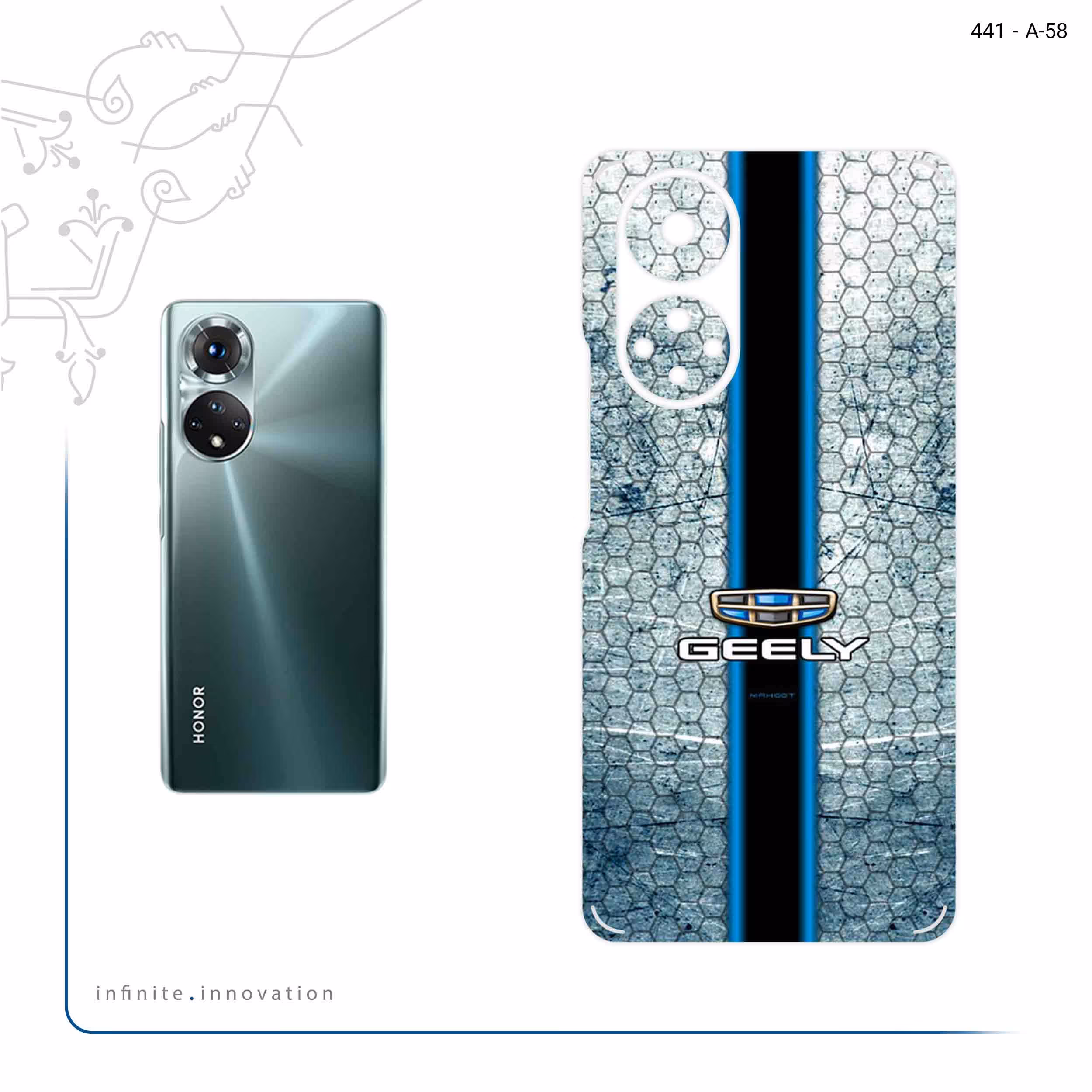 برچسب پوششی ماهوت مدل GEELY مناسب برای گوشی موبایل آنر 50