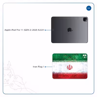 برچسب پوششی ماهوت مدل Iran-Flag-1 مناسب برای تبلت اپل iPad Pro 11 (GEN 2) 2020 A2231