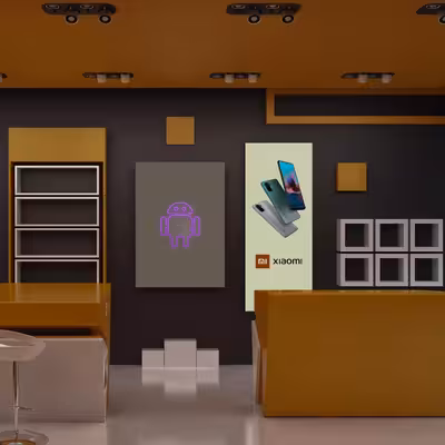 چراغ دیواری نئون دیزاین طرح Android-Logo_PR