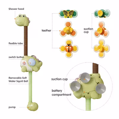 اسباب بازی حمام توماما کیدز مدل 3017 طرح دایناسور