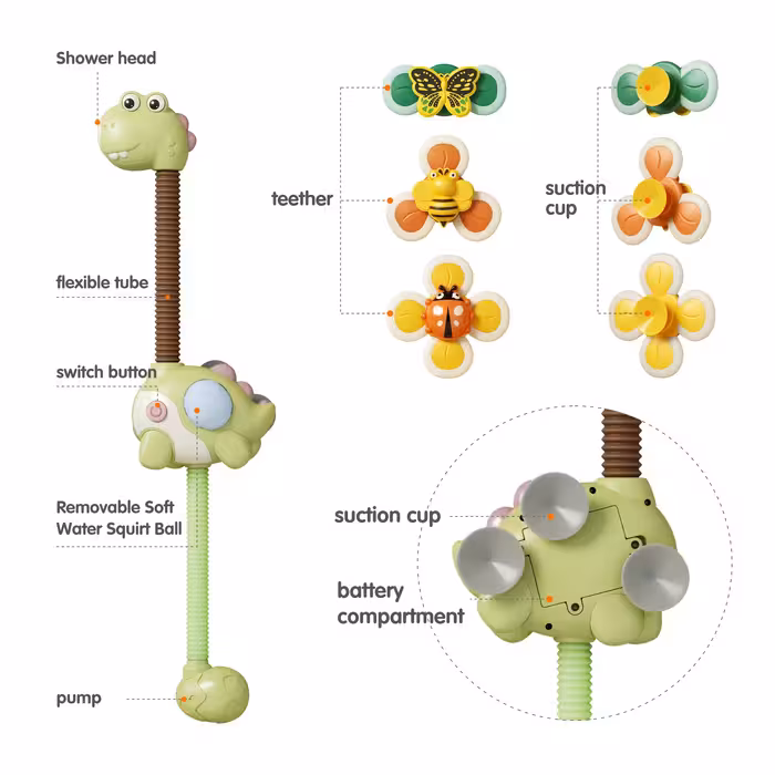 اسباب بازی حمام توماما کیدز مدل 3017 طرح دایناسور