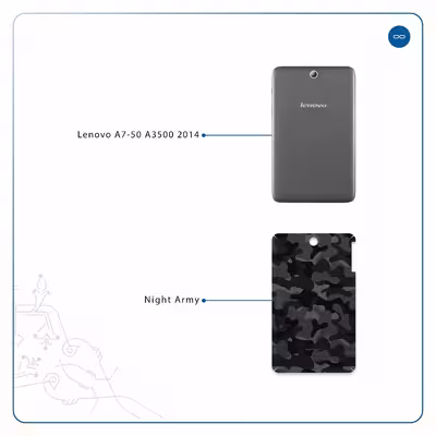 برچسب پوششی ماهوت مدل Night-Army مناسب برای تبلت لنوو A7-50 A3500 2014
