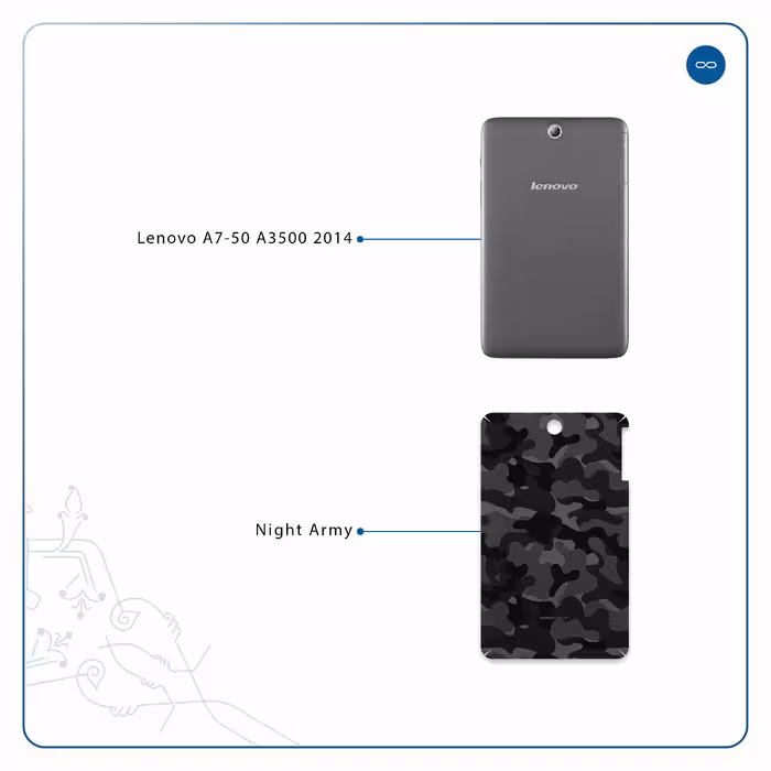 برچسب پوششی ماهوت مدل Night-Army مناسب برای تبلت لنوو A7-50 A3500 2014