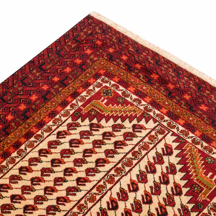 فرش دستبافت دو و نیم متری مدل نقشه بلوچ  کد 34.2780