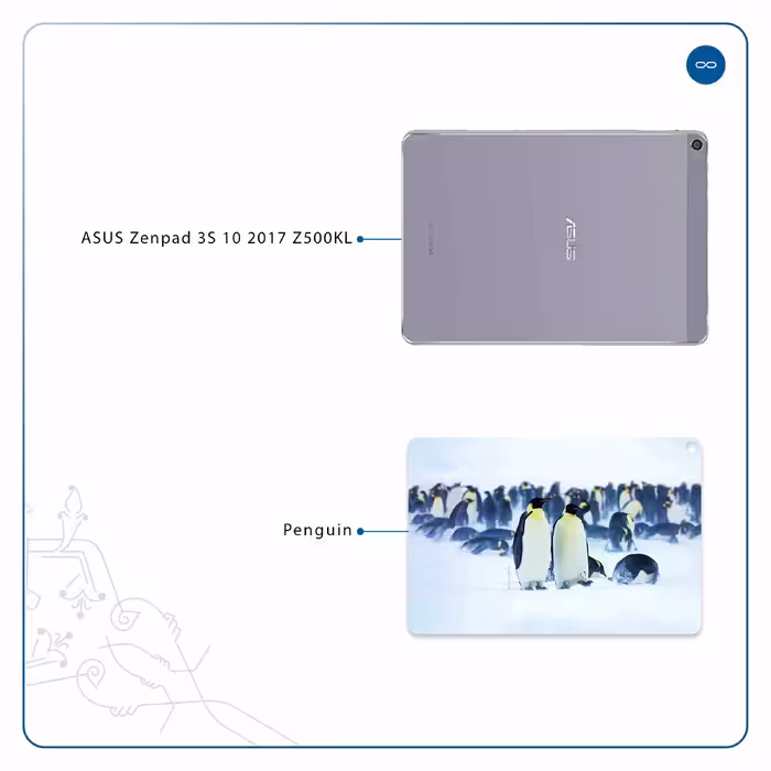 برچسب پوششی ماهوت مدل Penguin مناسب برای تبلت ایسوس Zenpad 3S 10 2017 Z500KL