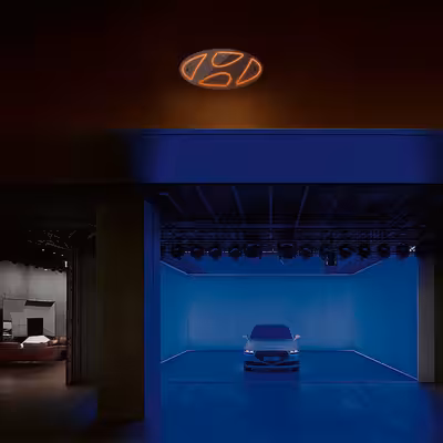 چراغ دیواری نئون دیزاین طرح Hyundai_ORG