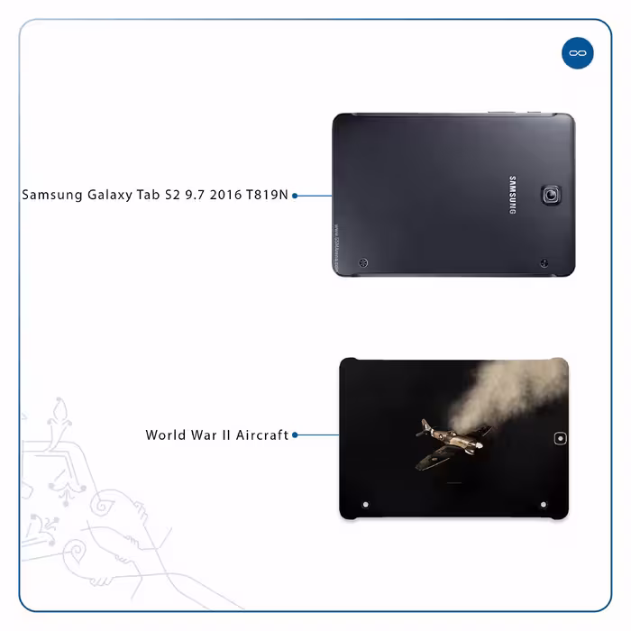 برچسب پوششی ماهوت مدل World War II Aircraft مناسب برای تبلت سامسونگ Galaxy Tab S2 9.7 2016 T819N