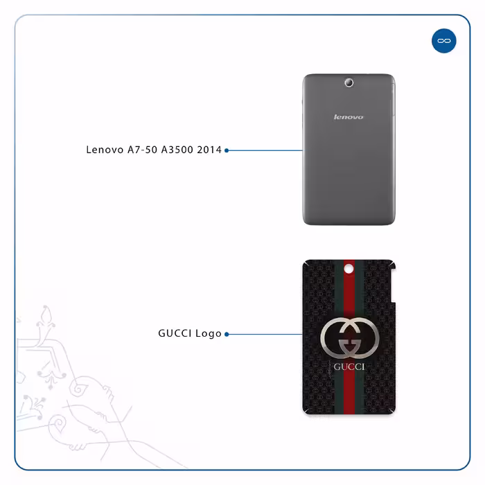 برچسب پوششی ماهوت مدل GUCCI-Logo مناسب برای تبلت لنوو A7-50 A3500 2014