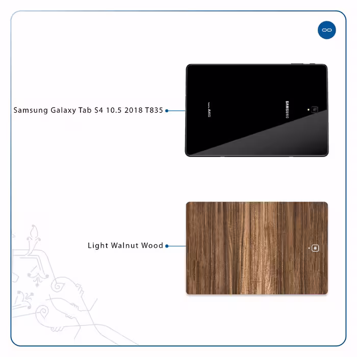 برچسب پوششی ماهوت مدل Light Walnut Wood مناسب برای تبلت سامسونگ Galaxy Tab S4 10.5 2018 T835