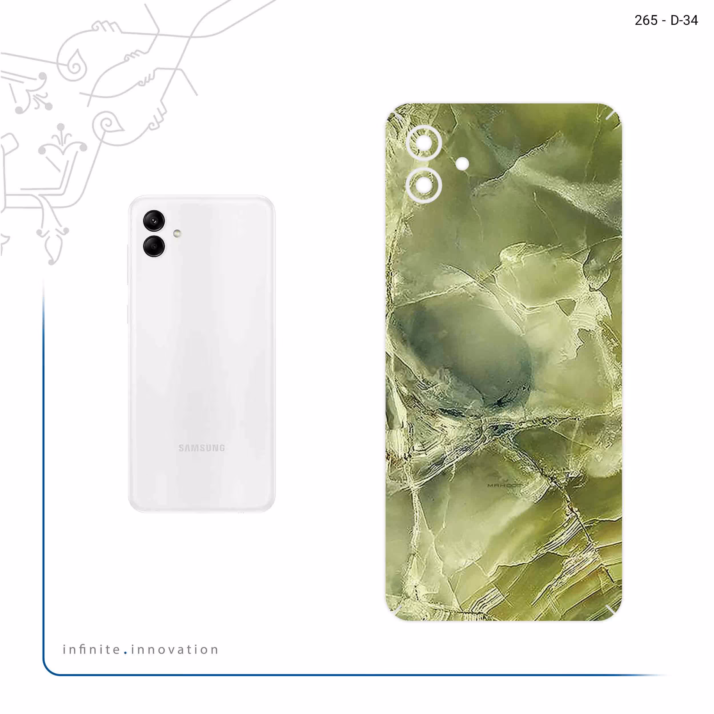 برچسب پوششی ماهوت مدل Green_Crystal_Marble مناسب برای گوشی موبایل سامسونگ Galaxy A04