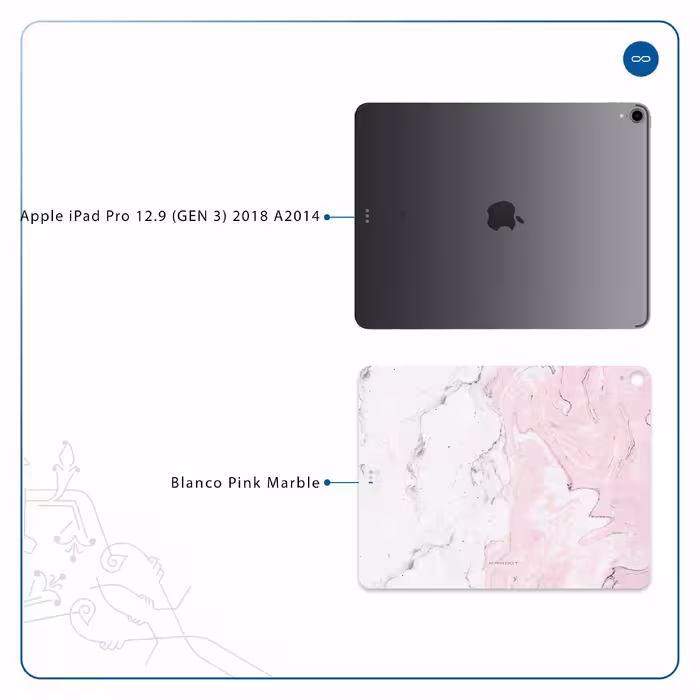 برچسب پوششی ماهوت مدل Blanco-Pink-Marble مناسب برای تبلت اپل iPad Pro 12.9 (GEN 3) 2018 A2014