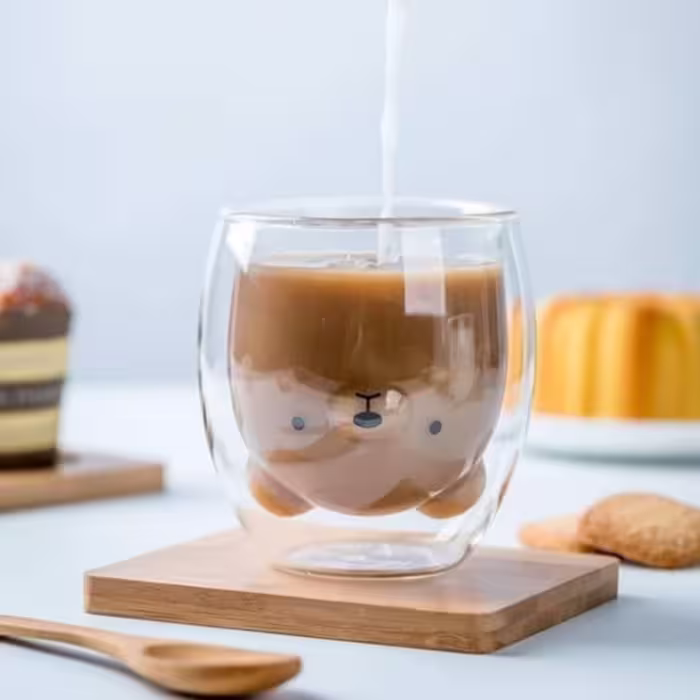ماگ مدل دوجداره طرح خرسی