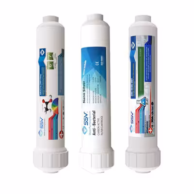 فیلتر دستگاه تصفیه آب اس اس وی مدل A.N.Z کد 6911 به همراه شارژ یدک وزن 140 گرم مجموعه 3 عددی