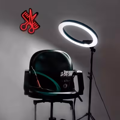 چراغ دیواری نئون دیزاین طرح Barber-BL_RD