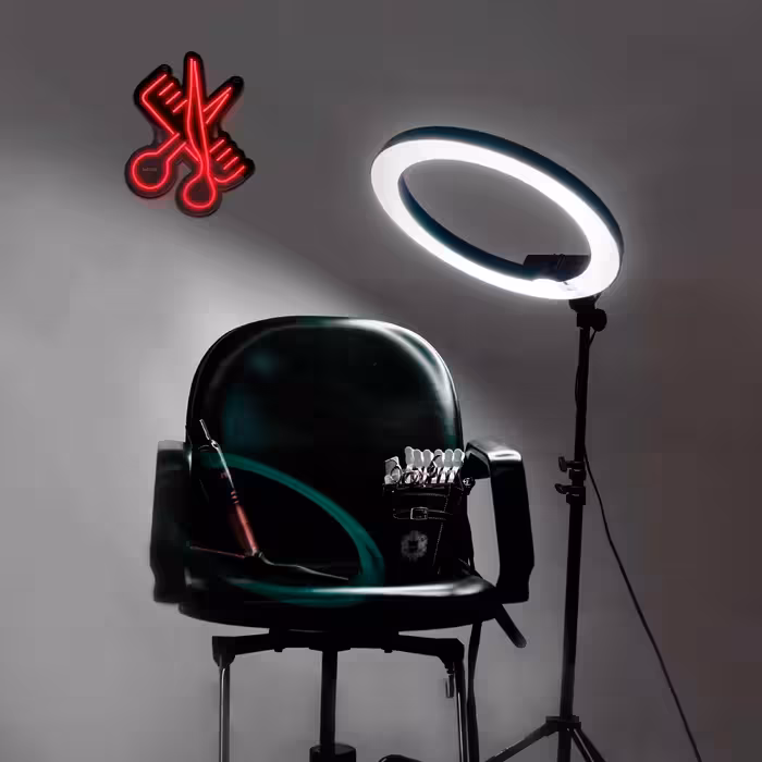 چراغ دیواری نئون دیزاین طرح Barber-BL_RD