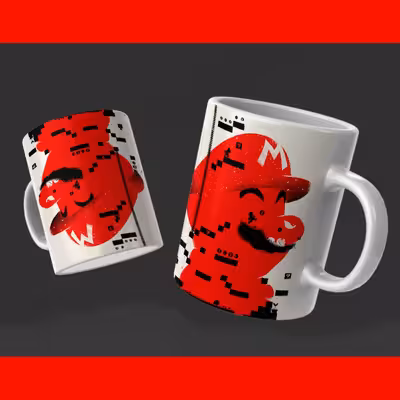 ماگ رجز مرچ طرح گرافیکی ماریو قارچ خور مدل M810